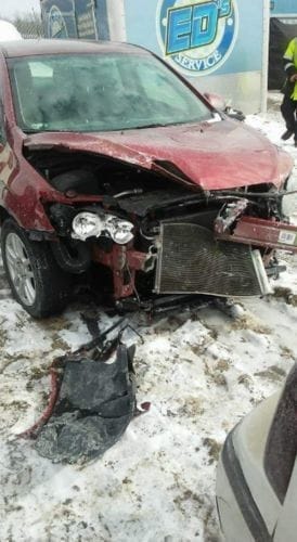 Service Dog Kona safe after winter car crash
